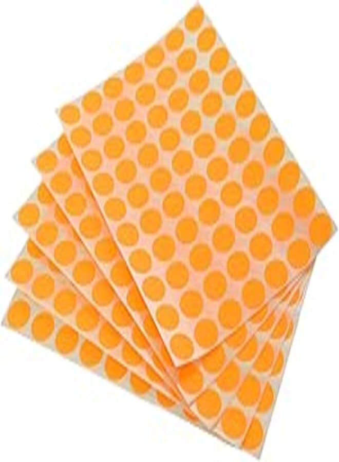 Tanex Office Sticker 13 mm 350 Labels 5 Sheets A5 Model OFC129 bright circular labeling stickers for easy identification Orange